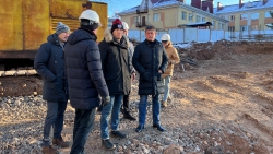 Глава района проинспектировал ход строительных работ Приемно-диагностического отделения ЦРБ